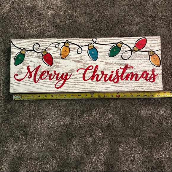 NWOT Wooden Light Up Merry Christmas Sign - Picture 3 of 4